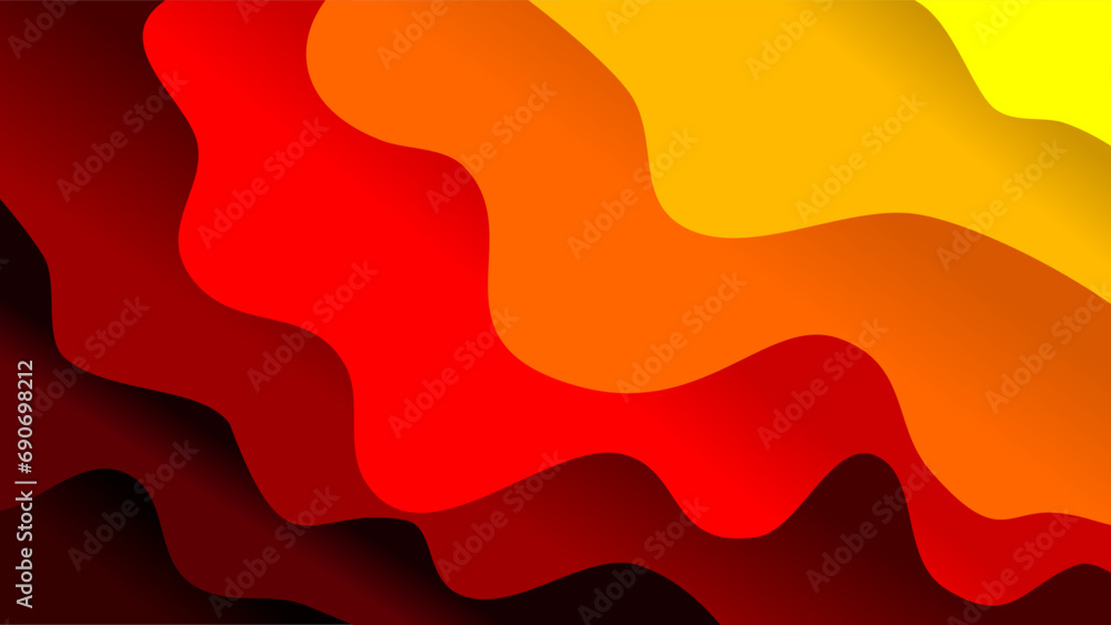 Red yellow abstract waves overlay geometric background Red yellow abstract waves overlay geometric background