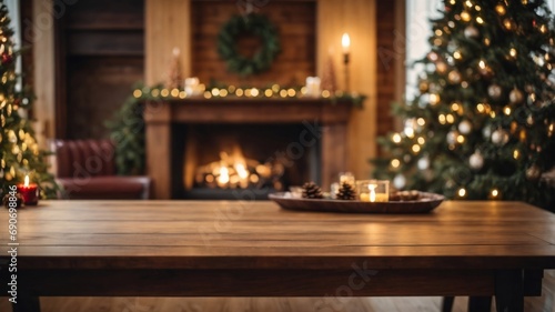 A Living Room With Christmas Trees and a Fireplace