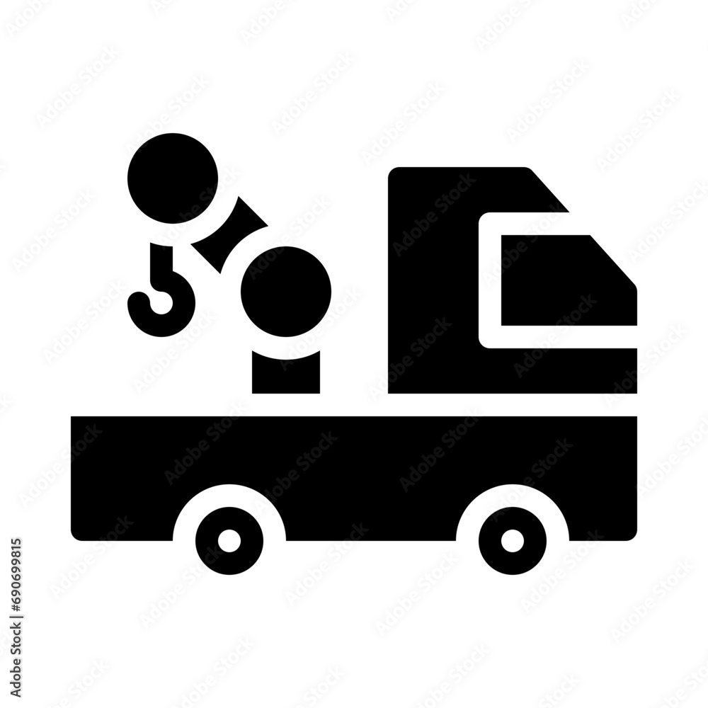 crane truck glyph icon crane truck glyph icon