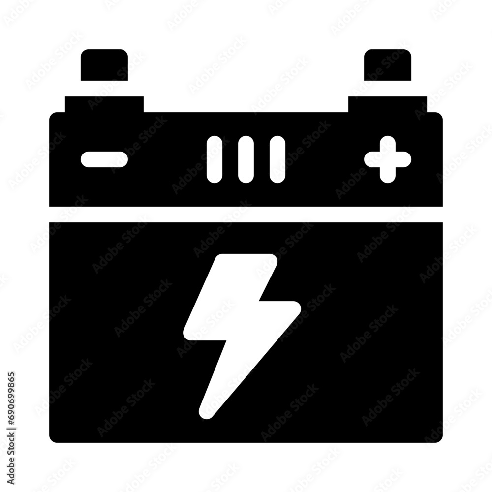 car battery glyph icon car battery glyph icon