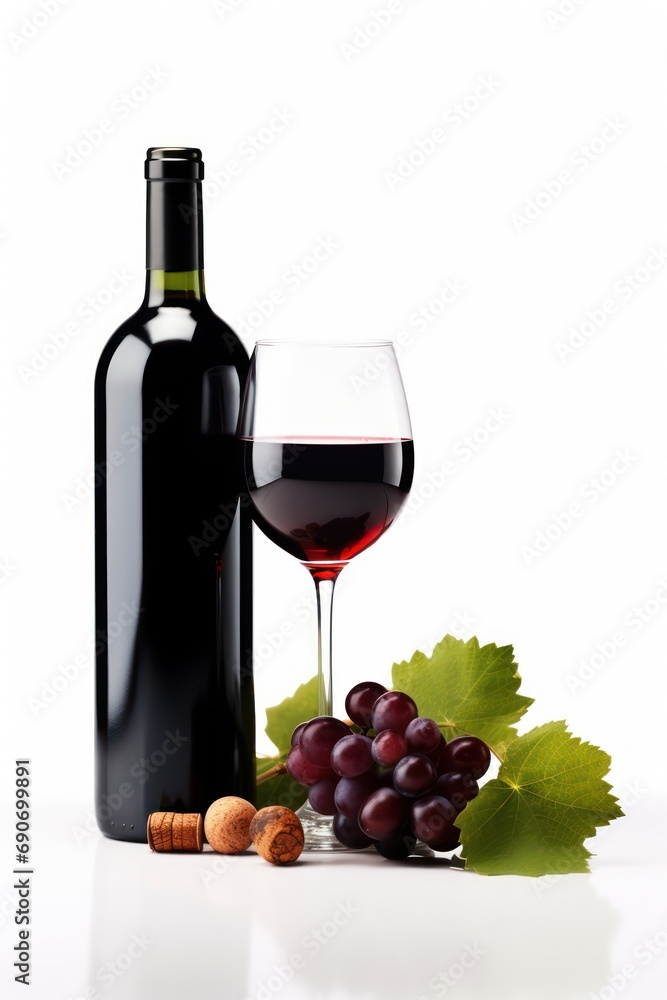 Wine isolated on white background 