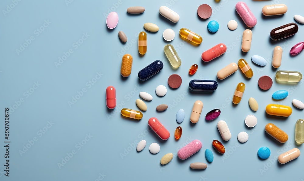Assorted Medicines - Various Capsules and Tablets for Healthcare Use. Generative AI Assorted Medicines - Various Capsules and Tablets for Healthcare Use. Generative AI
