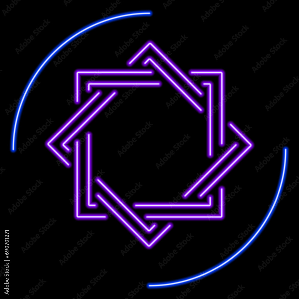star of lakshmi neon sign, modern glowing banner design, colorful modern design trends on black background. Vector illustration.