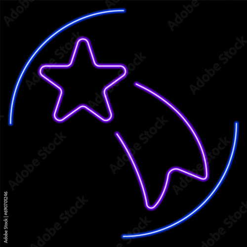 star of bethlehem neon sign, modern glowing banner design, colorful modern design trends on black background. Vector illustration.