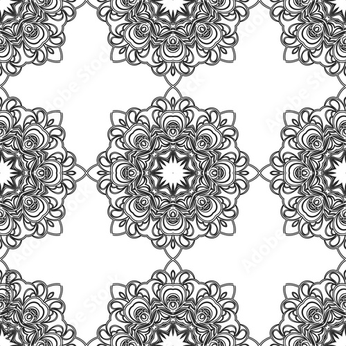 Beautiful background with rich, old style, luxury ornamentation, fashioned seamless pattern, white vector wallpaper