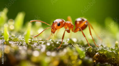 close up photo of ant on grass © Wajahat Rasool