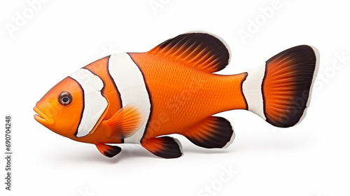 reef fish , clown fish or anemone fish isolated on white background. generative ai