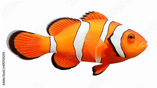 reef fish , clown fish or anemone fish isolated on white background. generative ai