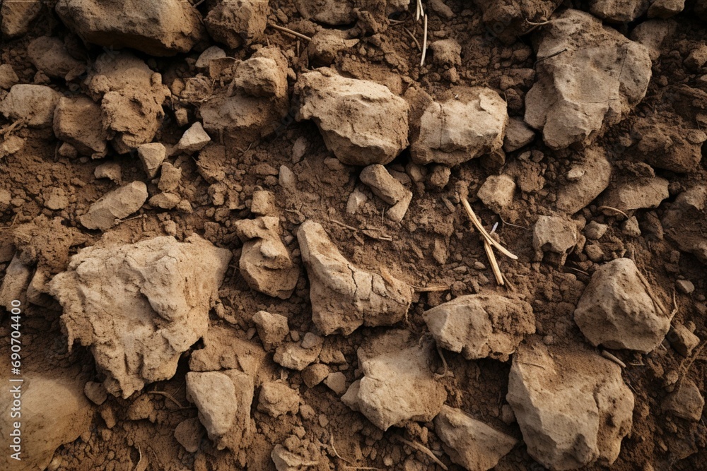 closeup of Natural Stone patterned soil texture
