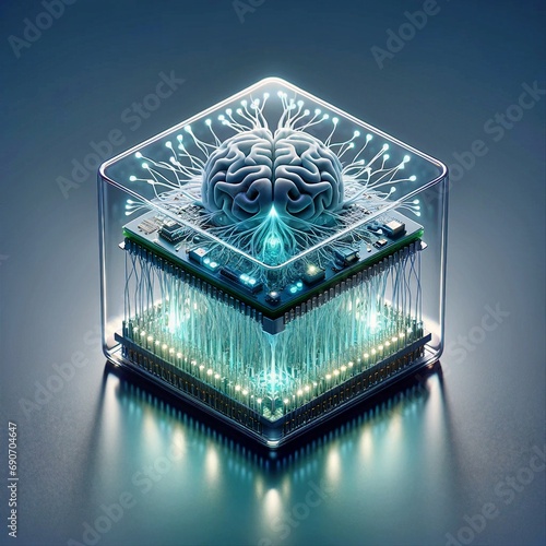 Obraz na płótnie microchip, silicon, neural, neuromorphic, ai, GPU, semiconductor, chip, SoC, tsmc, nvidia, amd, intel, qualcomm, intel, substrate, processor