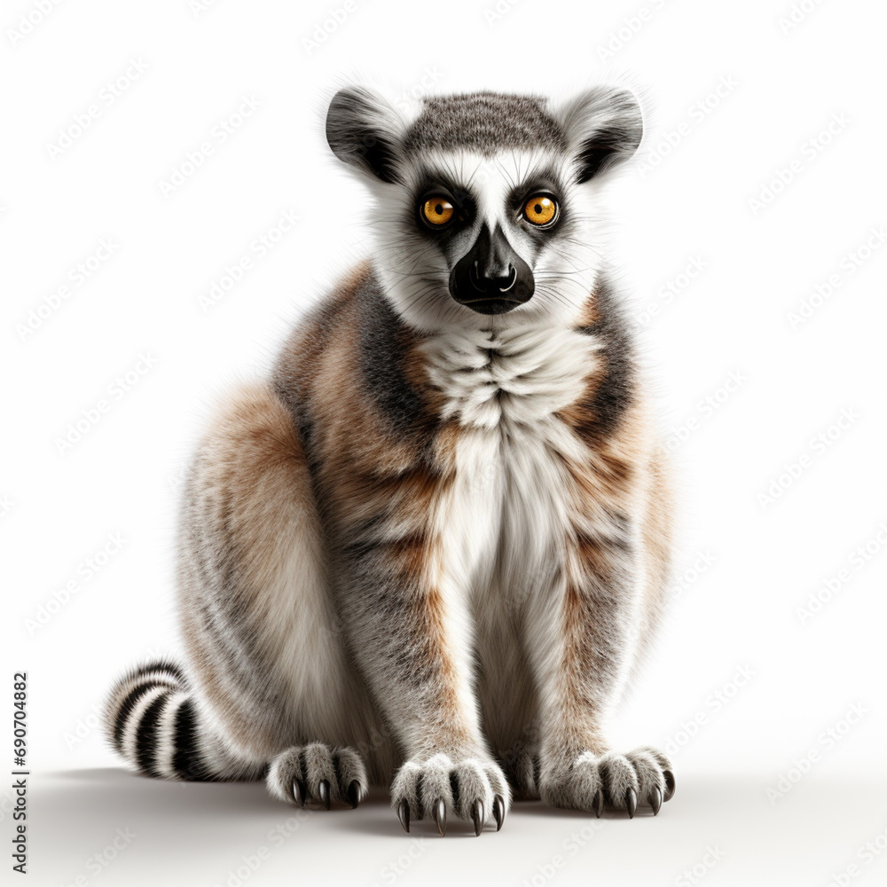 Ring-tailed lemur monkey (Lemur catta)generative, ai,