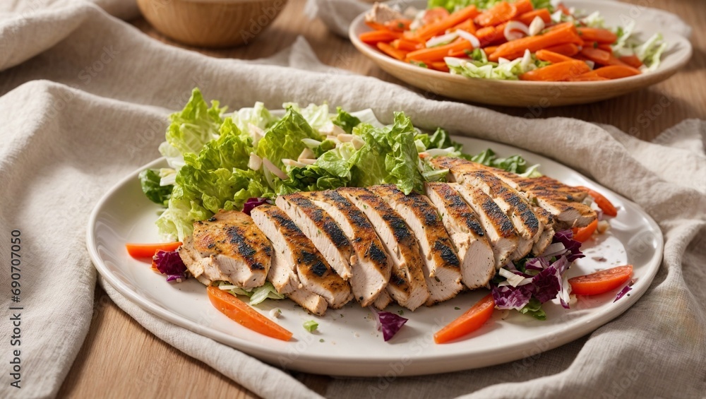 A Delicious Chicken and Salad Combo A Delicious Chicken and Salad Combo