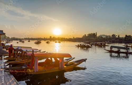Sunset on the Dal lake, Srinagar, Kashmir, India 