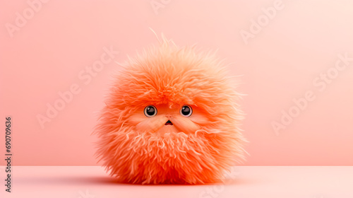 cute plush furry toy in peach color 2024