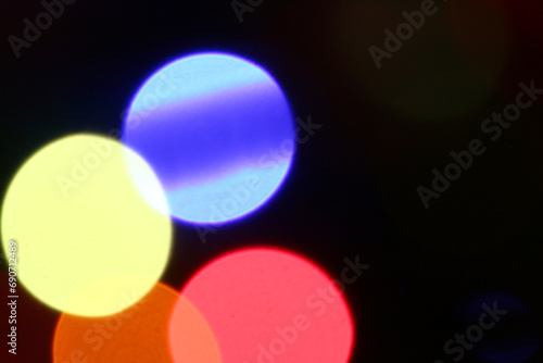 New Year decorations on a blurred black background.