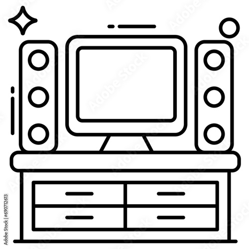 Modern design icon of home theater