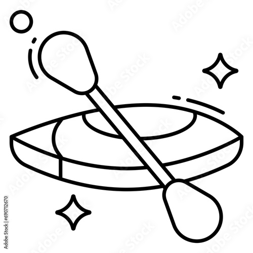 A flat design icon of rowing boat 