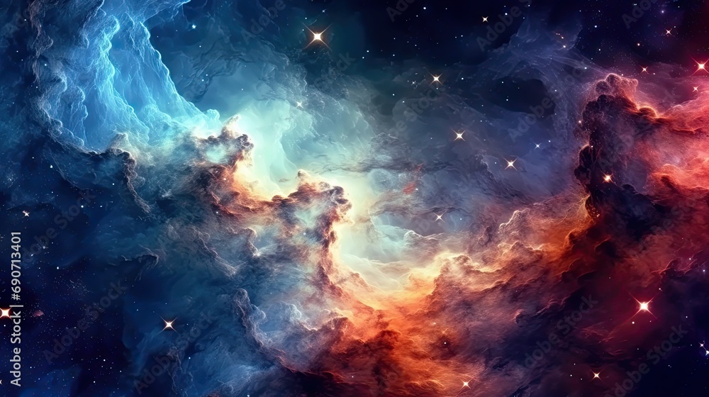 Fototapeta premium Space and galaxies background. Generative AI