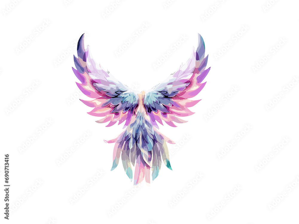 Obraz premium Watercolor Wings, Fairy, 3D, Vector Illustration Clipart.