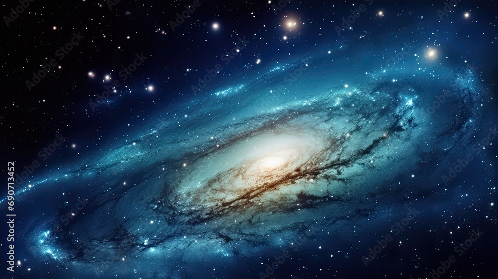 Obraz premium Space and galaxies background. Generative AI