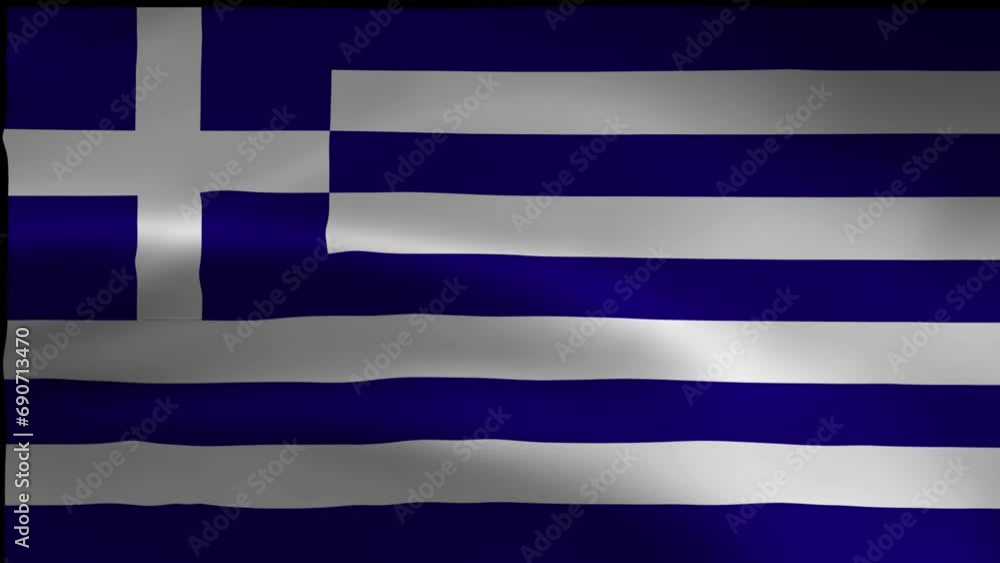 Greece Flag. National 3d Greece flag waving. Flag of Greece footage video waving in wind Greece Flag. National 3d Greece flag waving. Flag of Greece footage video waving in wind