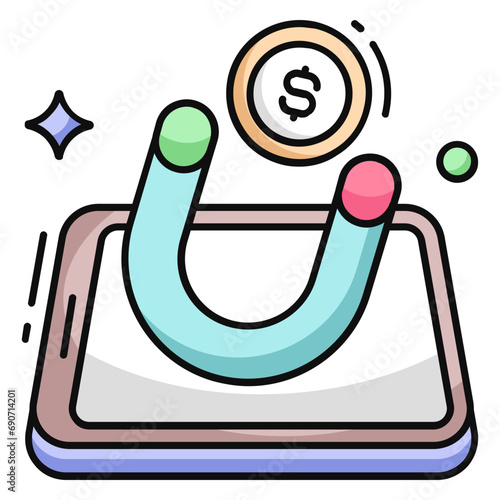 Premium download icon of attract money