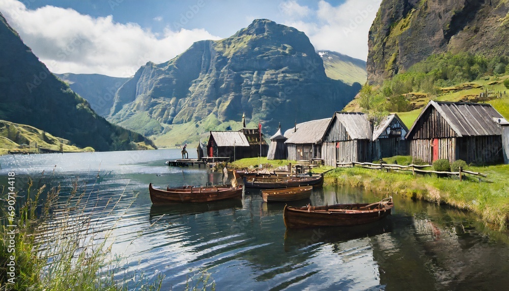 Naklejka premium Pueblo nórdico