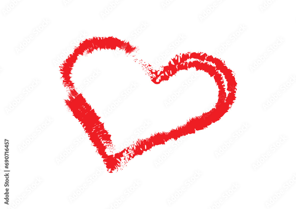 Heart illustrations drawing, Love symbol icon set, love symbol vector.
