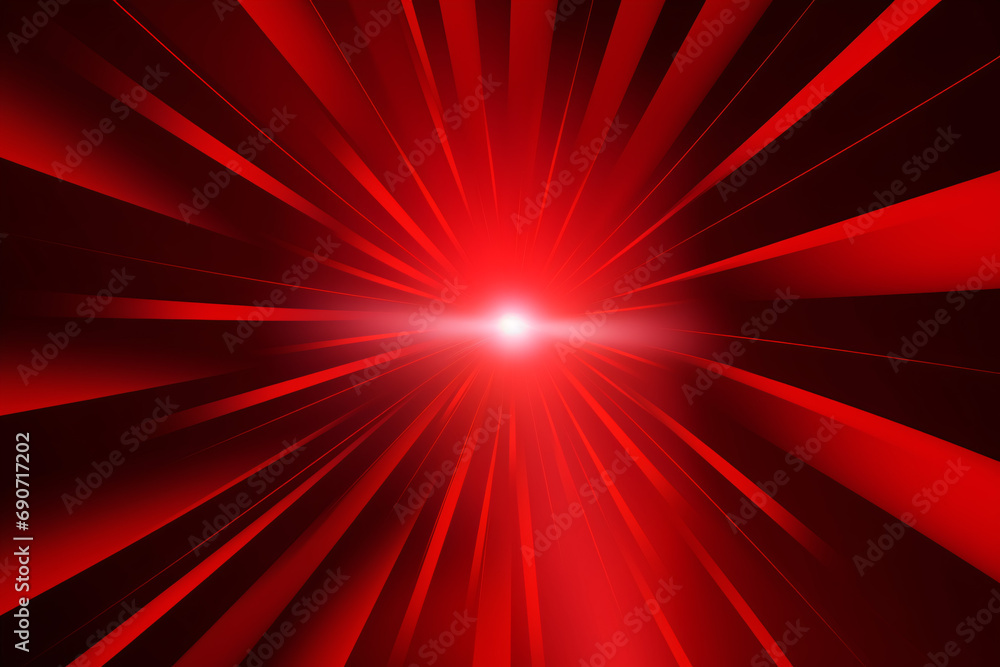Radial red light shining brightly in the dark tunnel. Radial red light shining brightly in the dark tunnel.
