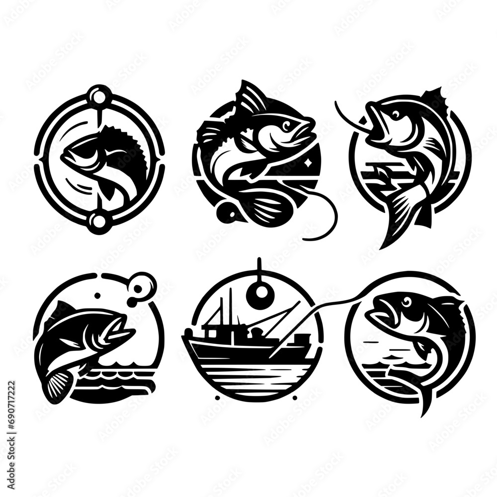 black and white roses set icon fishing black and white roses set icon fishing