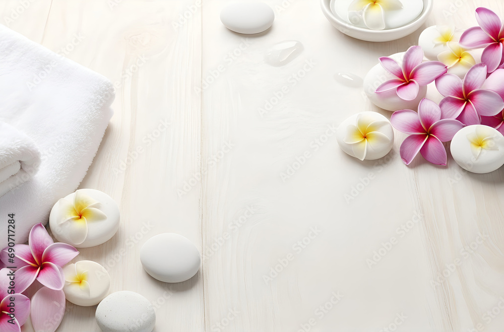 Spa treatment aromatherapy with candles, Stones and flowers for relax wellness. Spa treatment aromatherapy with candles, Stones and flowers for relax wellness.