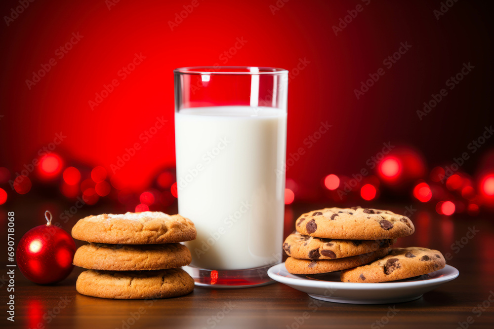 Milk glass with chocolate cookies Milk glass with chocolate cookies