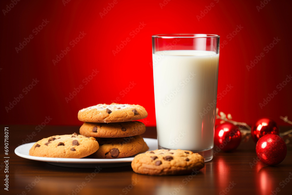 Milk glass with chocolate cookies Milk glass with chocolate cookies
