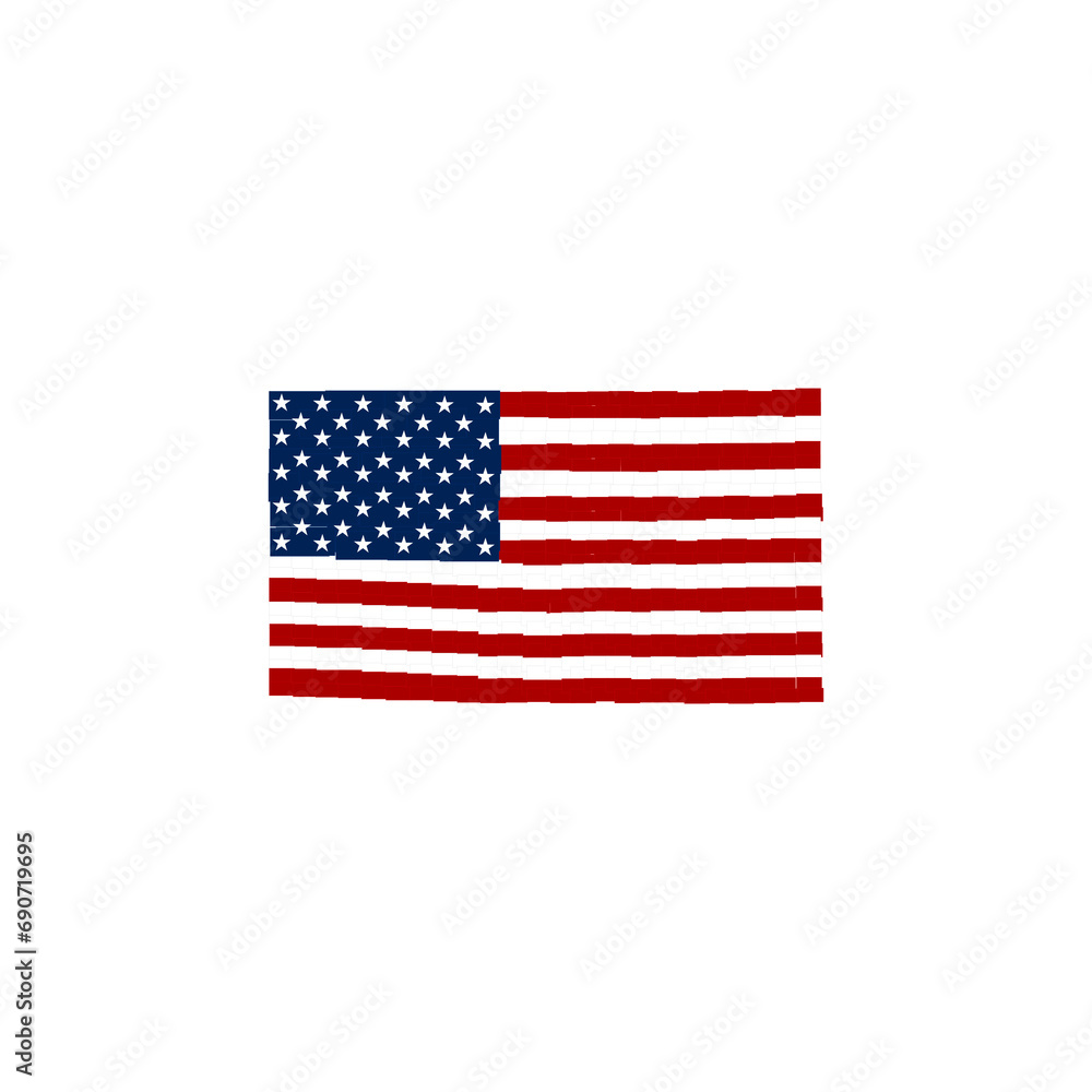 US flag sign icon isolated on transparent background US flag sign icon isolated on transparent background
