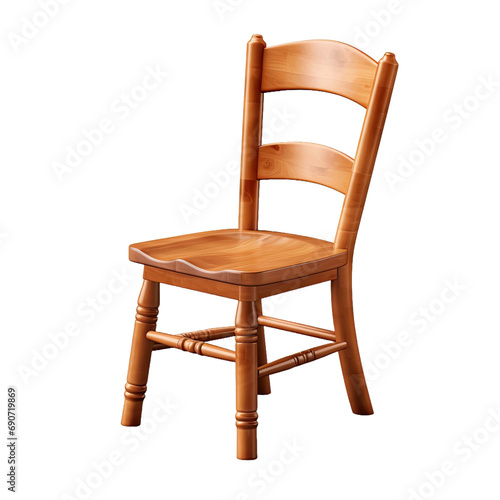 wooden chair isolated on transparent background