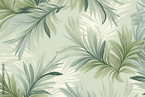 Abstract pattern with green tropical palm leaves © happy_finch