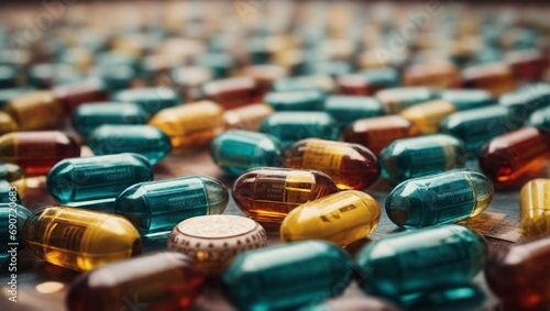 Close-up of a Colorful Array of Pills