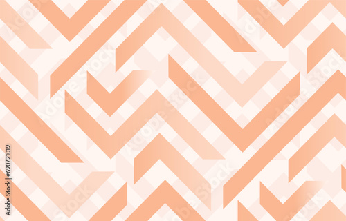 Seamless peach fuzz color zigzag geometric vector pattern. Color of the year 2024