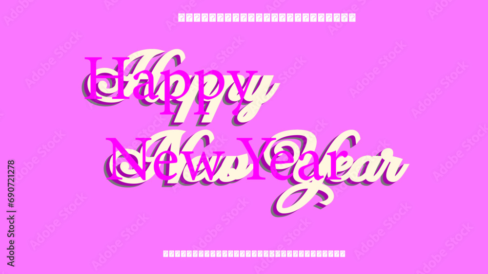 Happy New Year editable vector font effect 