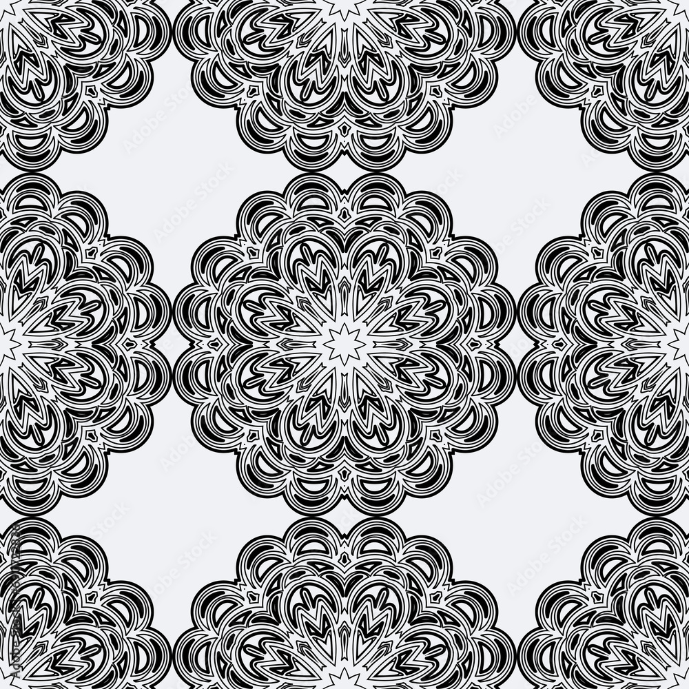 Fototapeta premium Elegant vintage seamless pattern with scrolls and curls. For print, textile