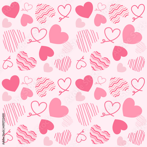 seamless pattern of hearts, valentine, Valentine’s Day, love for background, print, paper wrap