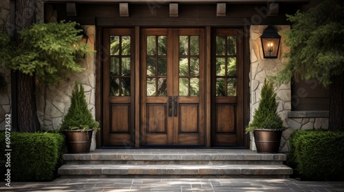 Solid wood  glass  or steel doors can significantly impact the exterior appearance