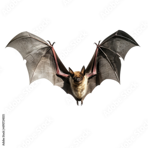 Flying bat isolated on white or transparent background