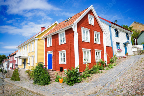 Colorful wooden houses in R...