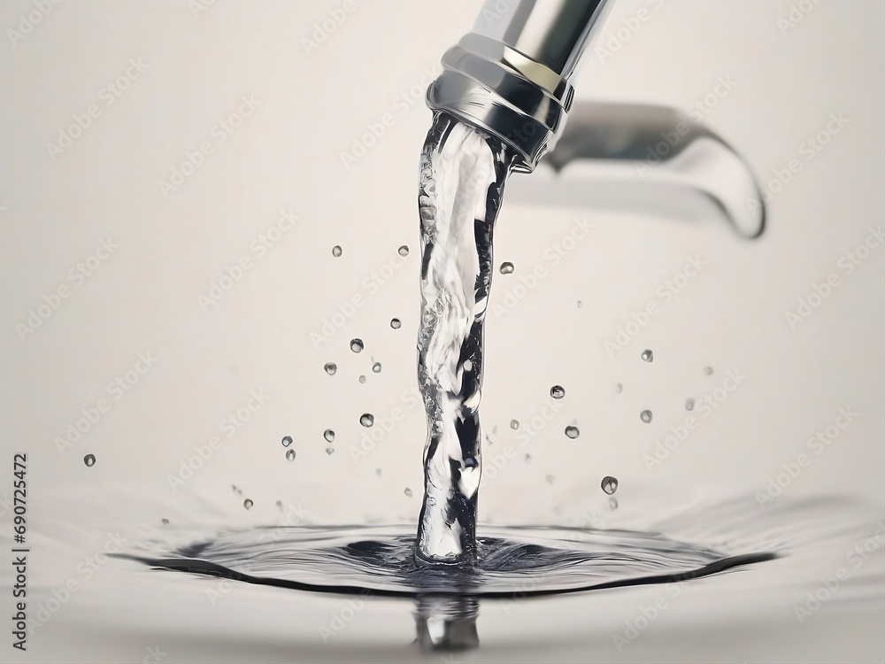 water flowing from a faucet. AI generated art water flowing from a faucet. AI generated art