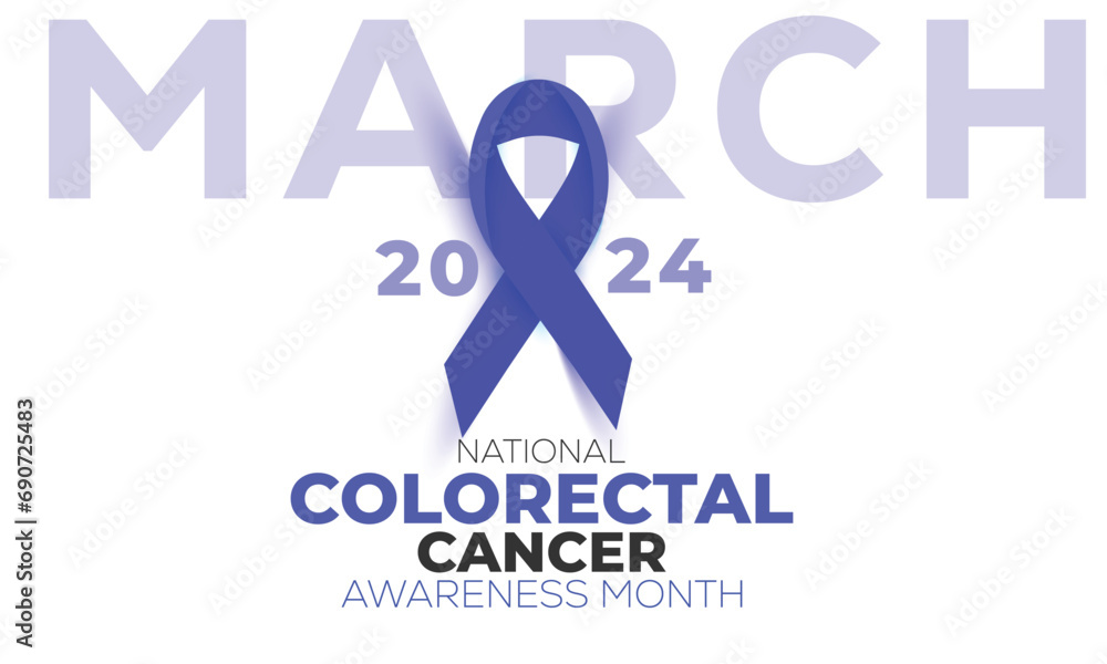 National Colorectal Cancer awareness month. background, banner, card, poster, template. Vector illustration.