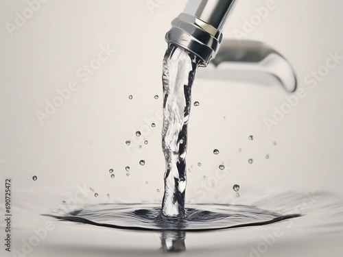 water flowing from a faucet. AI generated art