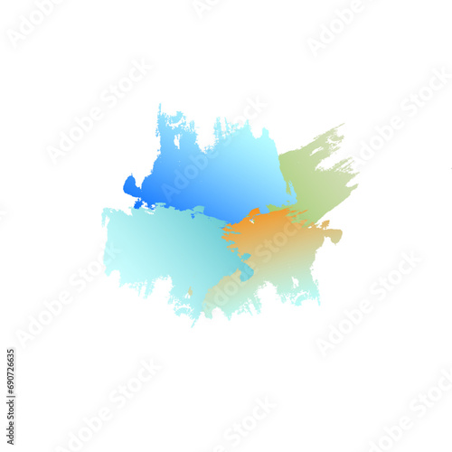 Blot, colored spots in grunge style on a white background