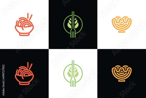 Noodle restaurant and food logo collection photo