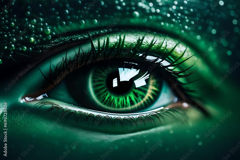 A storm featuring a green eye in the middle